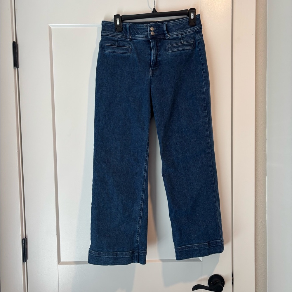 Stylish Women's Flare Jeans in Deep Blue